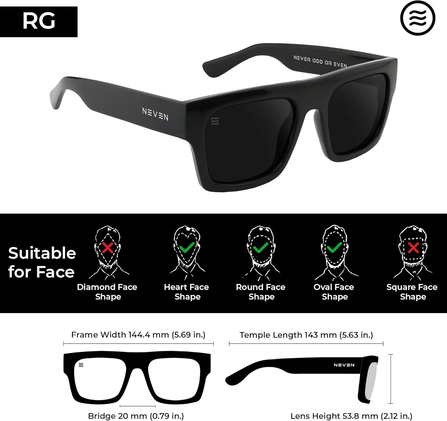NEVEN RG TR90 Polarized Rectangular Sunglasses For Men & Women - UV 400 Sunglasses for Everyday Style Statement