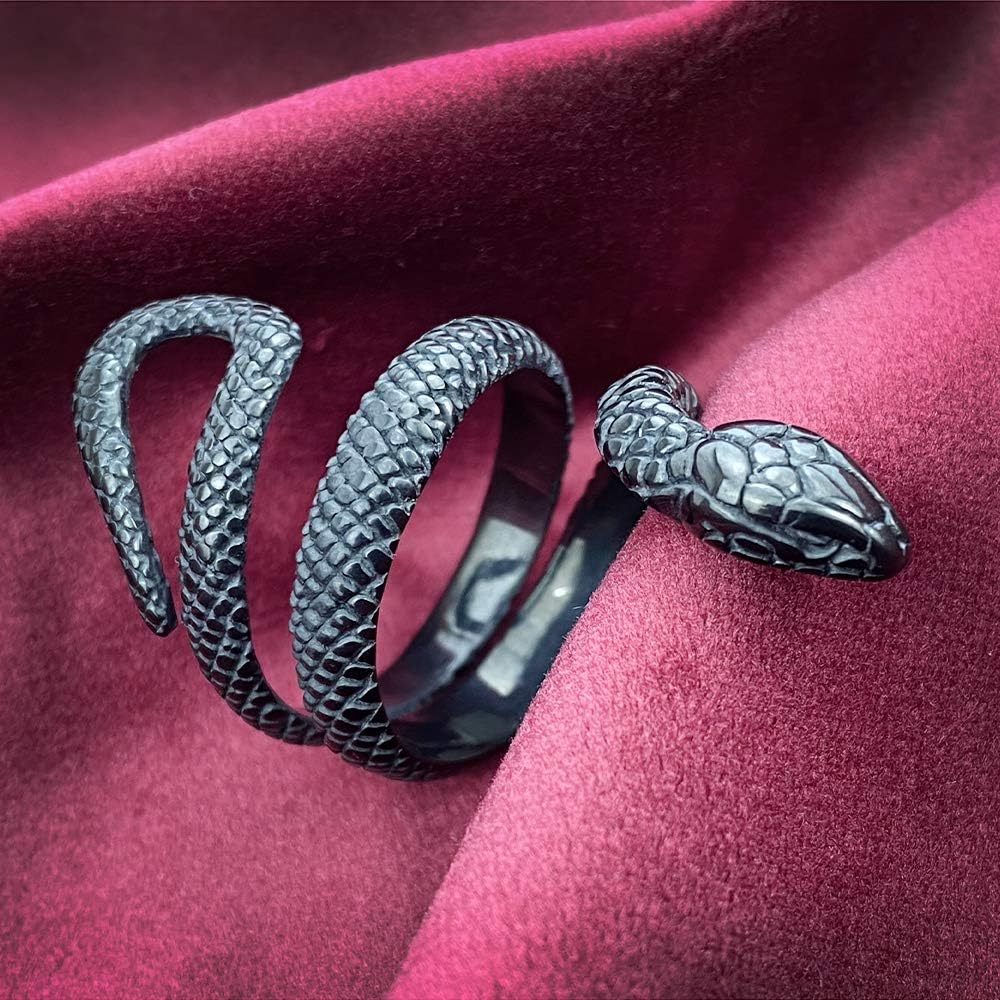 Womens Rock Snake Finger Ring Retro Jewelry Silver Snake Animal Rings Gift Accessories Size 6-10 - Image 3