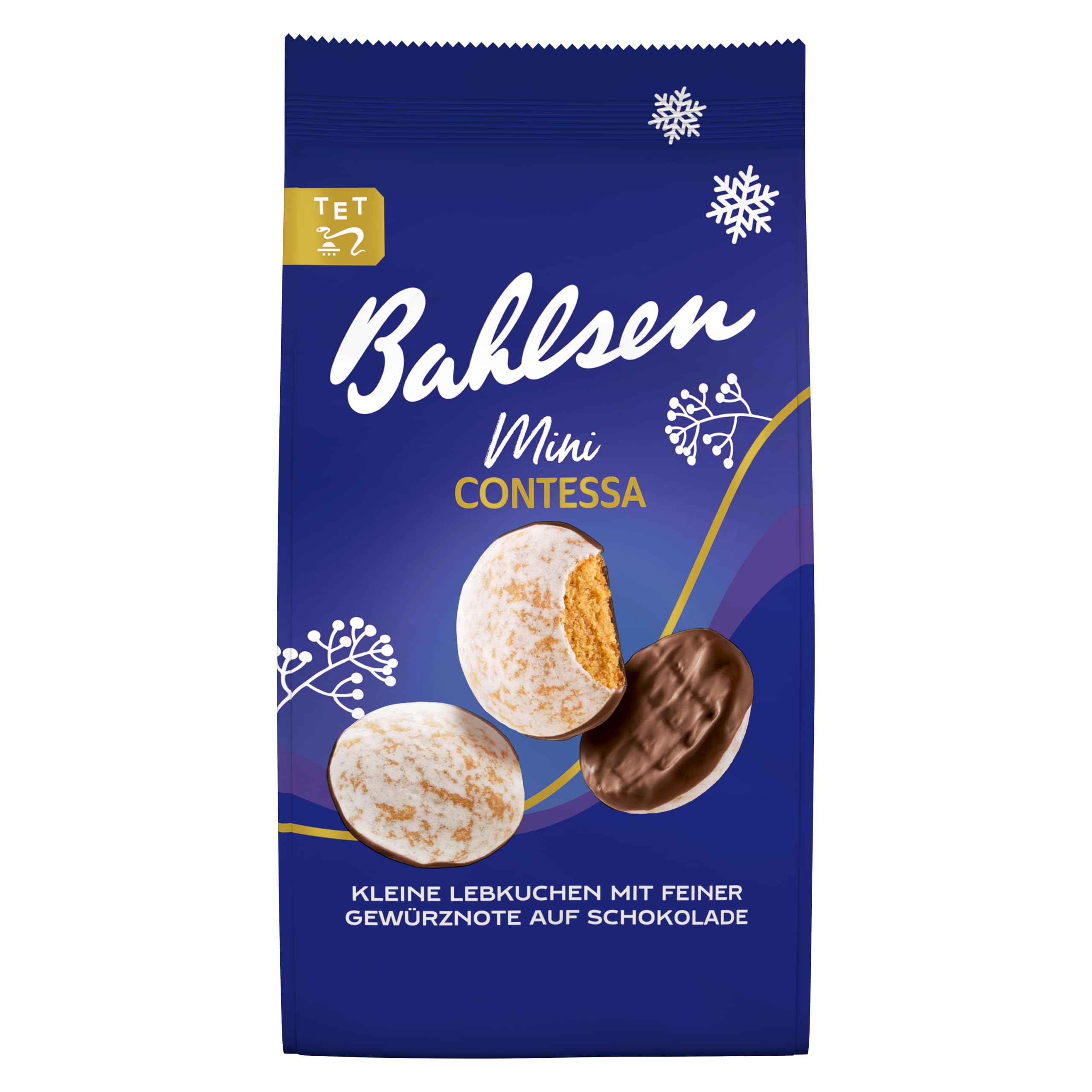 Bahlsen Mini Contessa – 1er Pack – Kleine Lebkuchen auf edelherber Schokolade (1 x 100 g)
