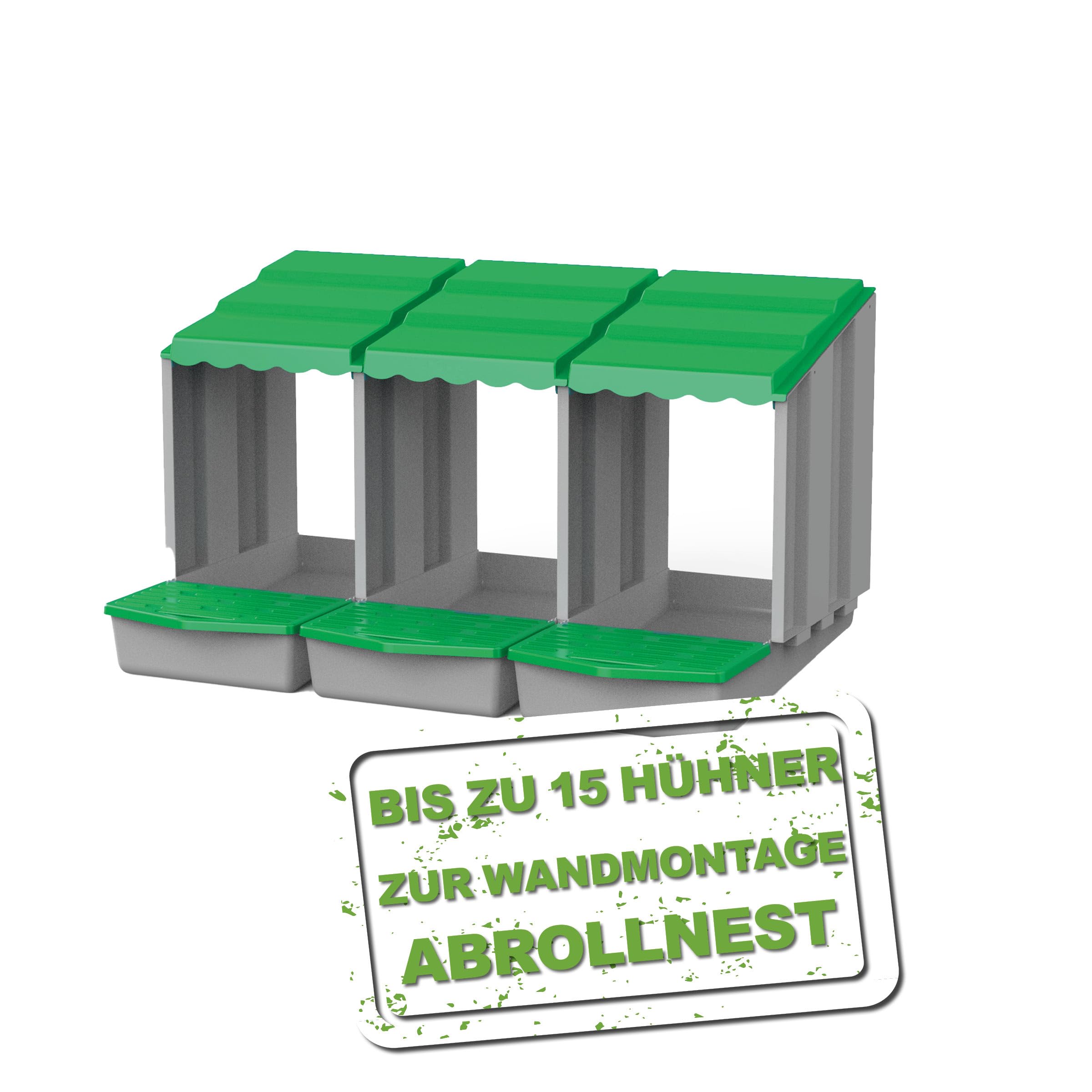 Meine Hennen Hühner Legenest/Abrollnest aus robustem Kunststoff zur Wandmontage, erschafft einen sicheren Sammelbereich für gelegte Eier, mit integrierter Klappe, LxHxB 51,5 x 46,5 x 84,5 cm