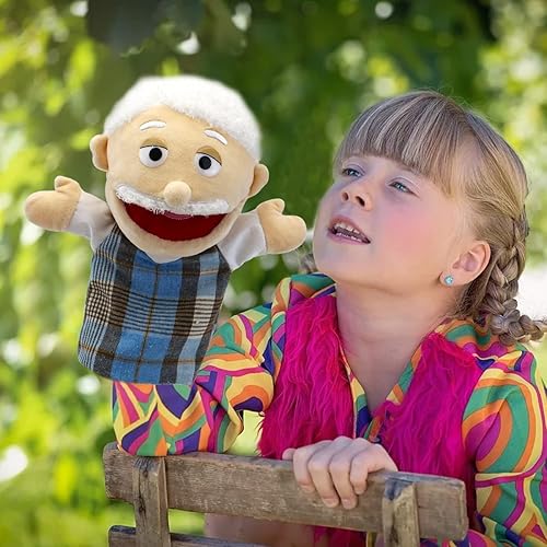 Miniatura 6 de Títeres de Mano Familiares, Títeres para Niños Juego de Roles Miembros de la Familia 13.4 PULGADAS Títeres Multiétnicos de Felpa Suave Títeres de