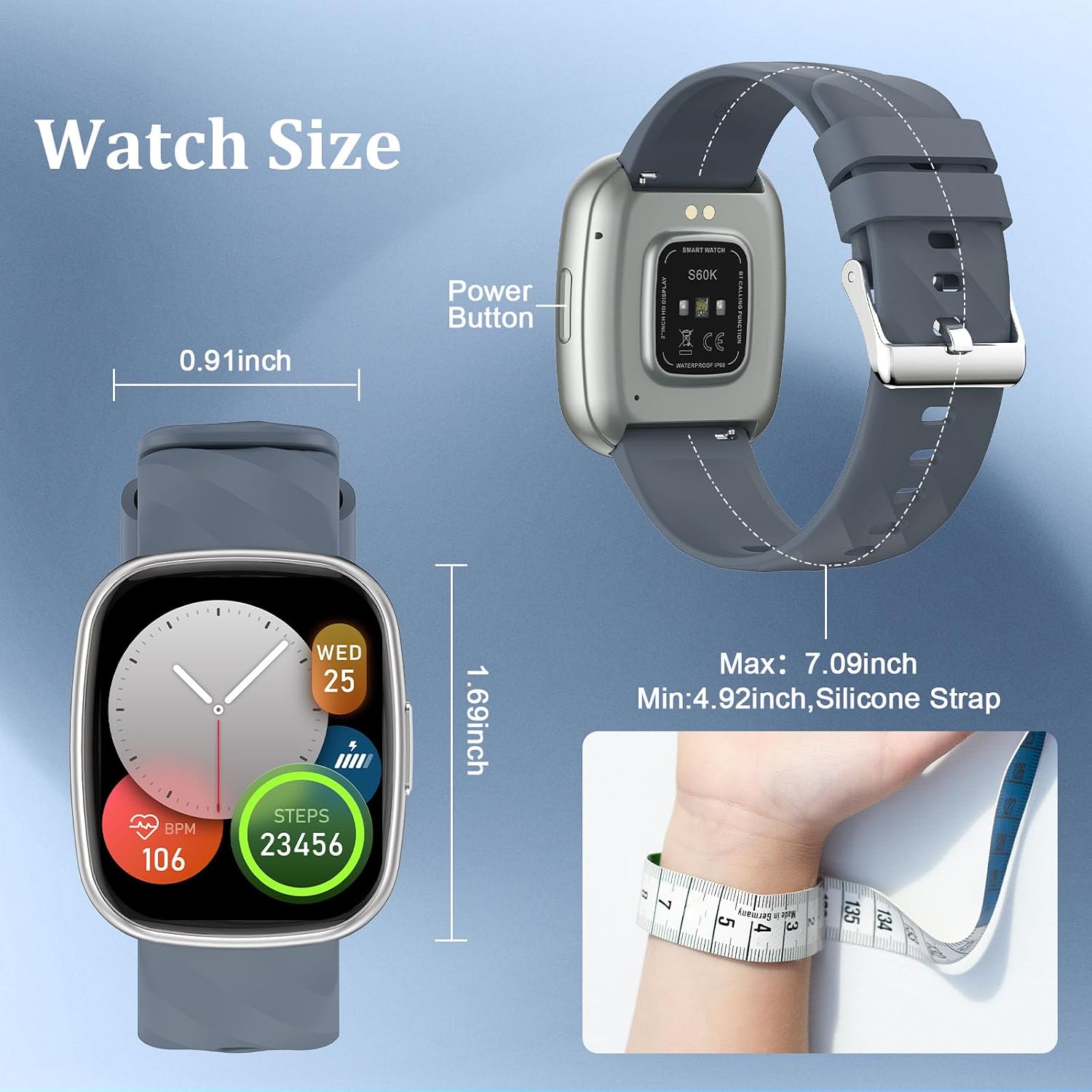 AXYWINBO Smart Watch for Kids-Watches for Girl boy Teens IP68 1.75" Fitness Tracker with Heart Rate Sleep Monitor Pedometer Alarm Clock Games-Kid Sport Watch for 4-14 Ages Girls boy Gift Silver