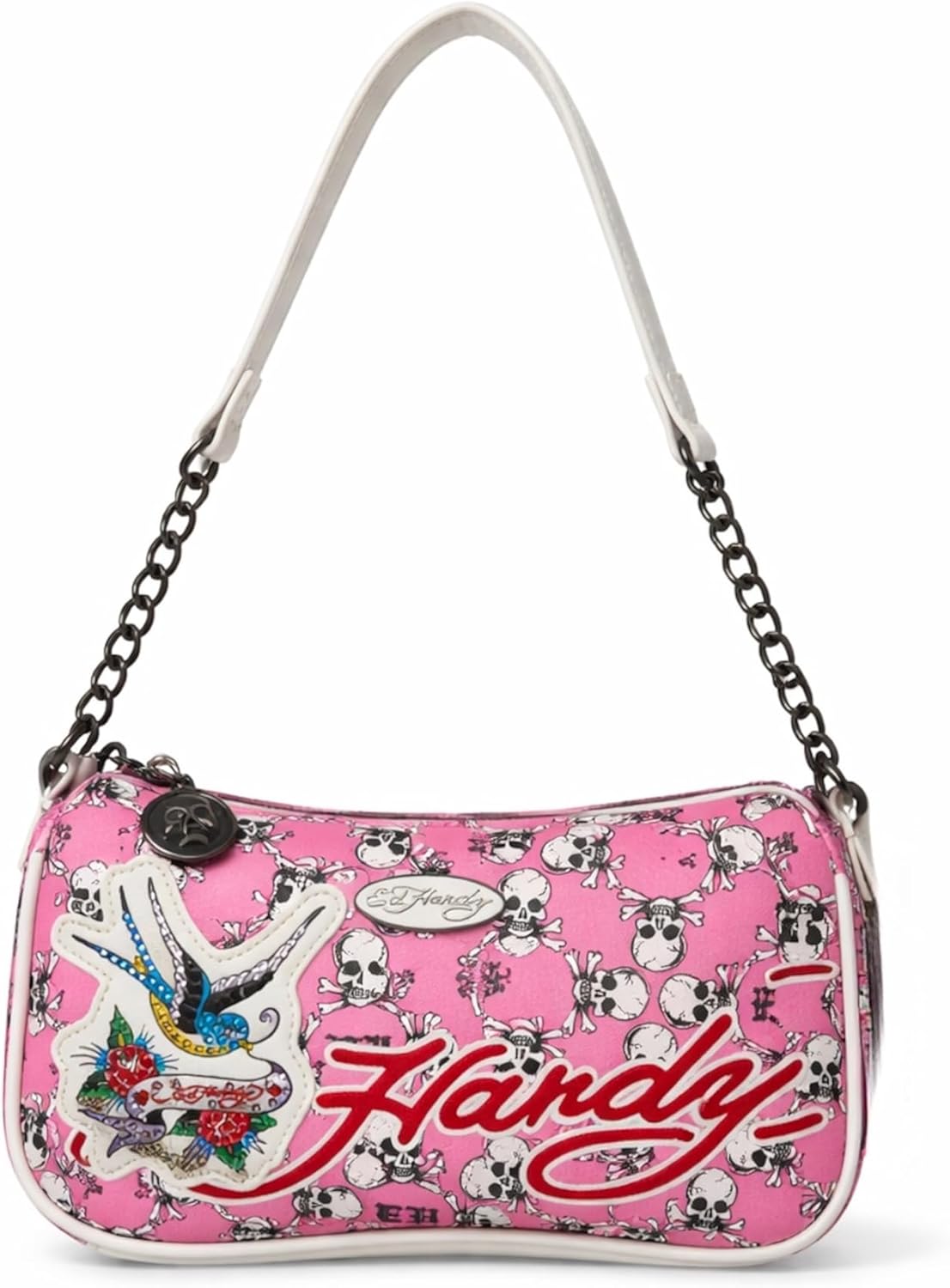 ED HARDY Skull & Roses Leopard Mini Shoulder Bag – Pink Rebel Tattoo