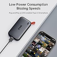 Vista 3 de SSK Disco duro externo SSD de 4 TB – Unidad de estado sólido portátil de hasta 1050 MB/s USB 3.2 Gen2, USB-A y USB-C, 4K ProRes HDR para iPhone