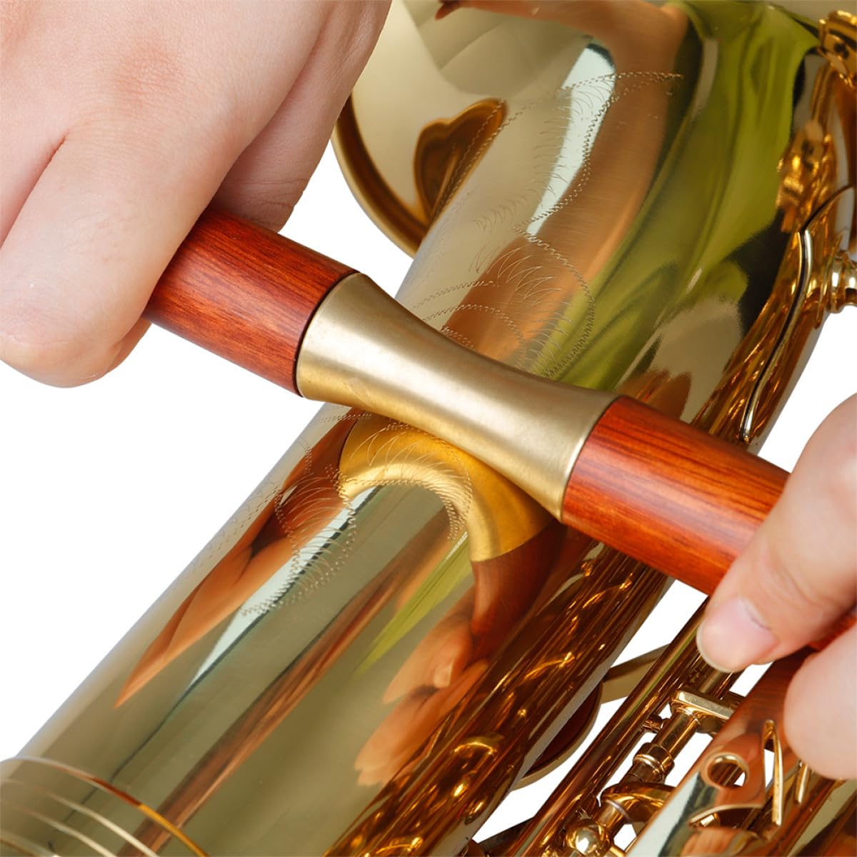 MAGICLULU Presswerkzeug mit Holzgriff zur Dellenreparatur an Trompete und Posaune Verschleißfestes Metall und Holzmaterial für Musikinstrumentenzubehör