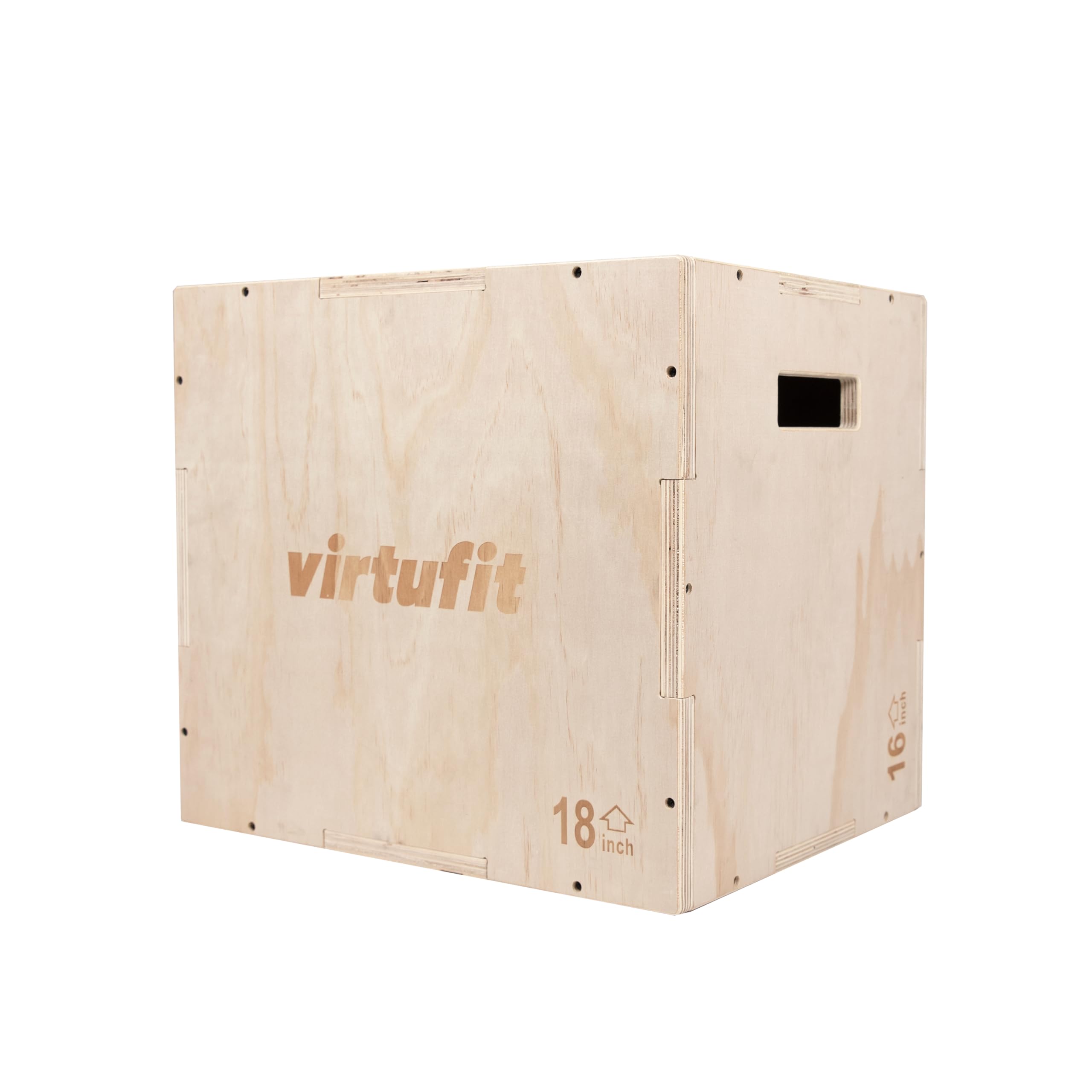 VirtuFit Holz-Plyo-Box 3-in-1 - Klein - 40 x 45 x 50 cm - Jump Box - Plyometrische Speungbox
