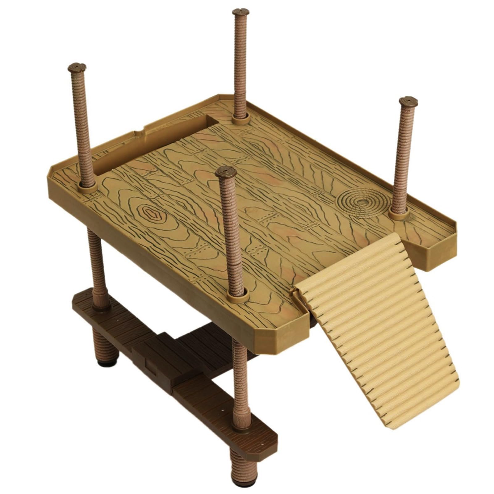 Duża pływająca platforma do wygrzewania się żółwia z rampą do akwarium – regulowany poziom wody 40 x 38 x 40 cm konstrukcja dla żółwi, żab i płazów