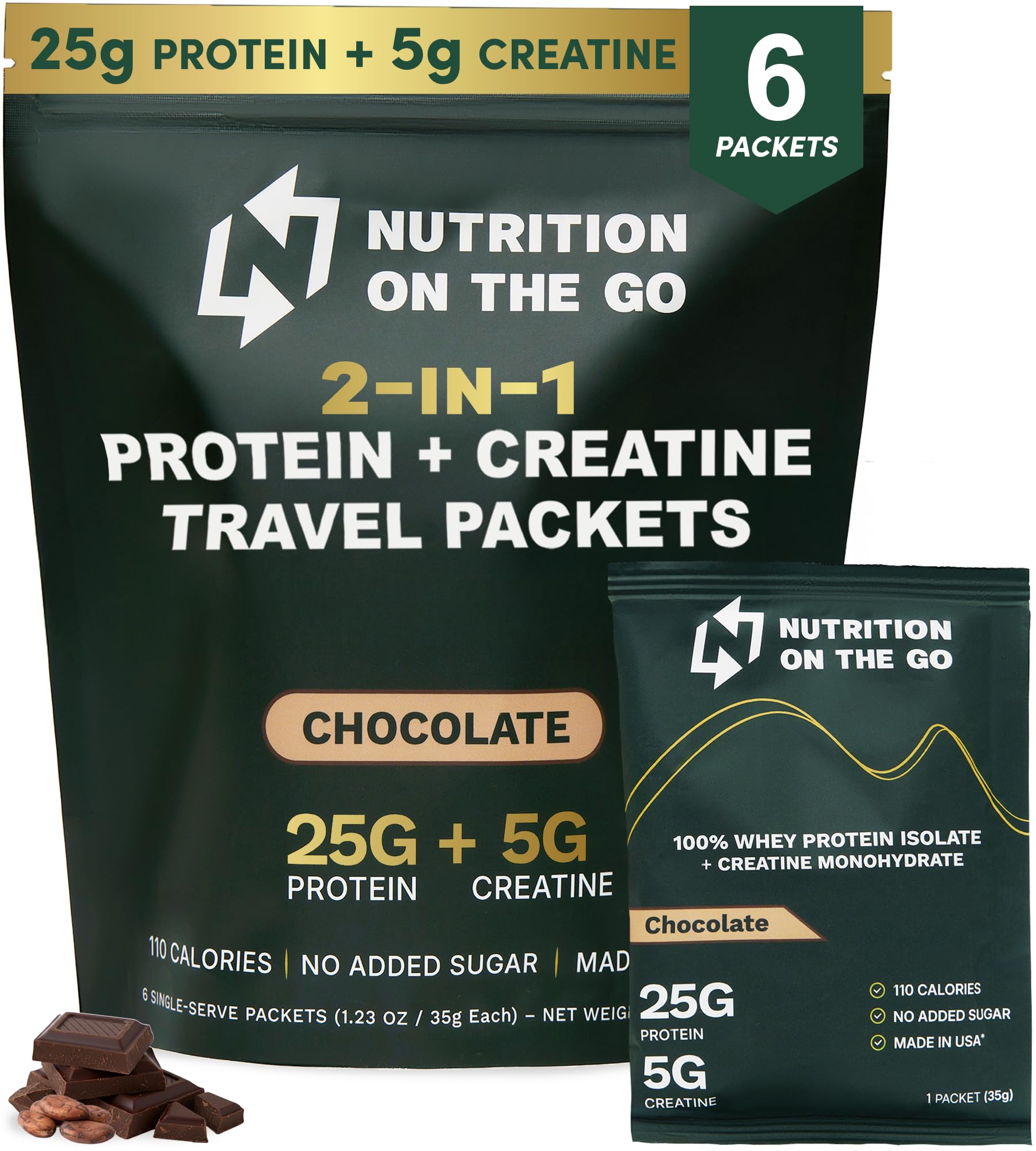 Amazon.com: 2-in-1 Whey Protein Isolate + Creatine Travel Packets