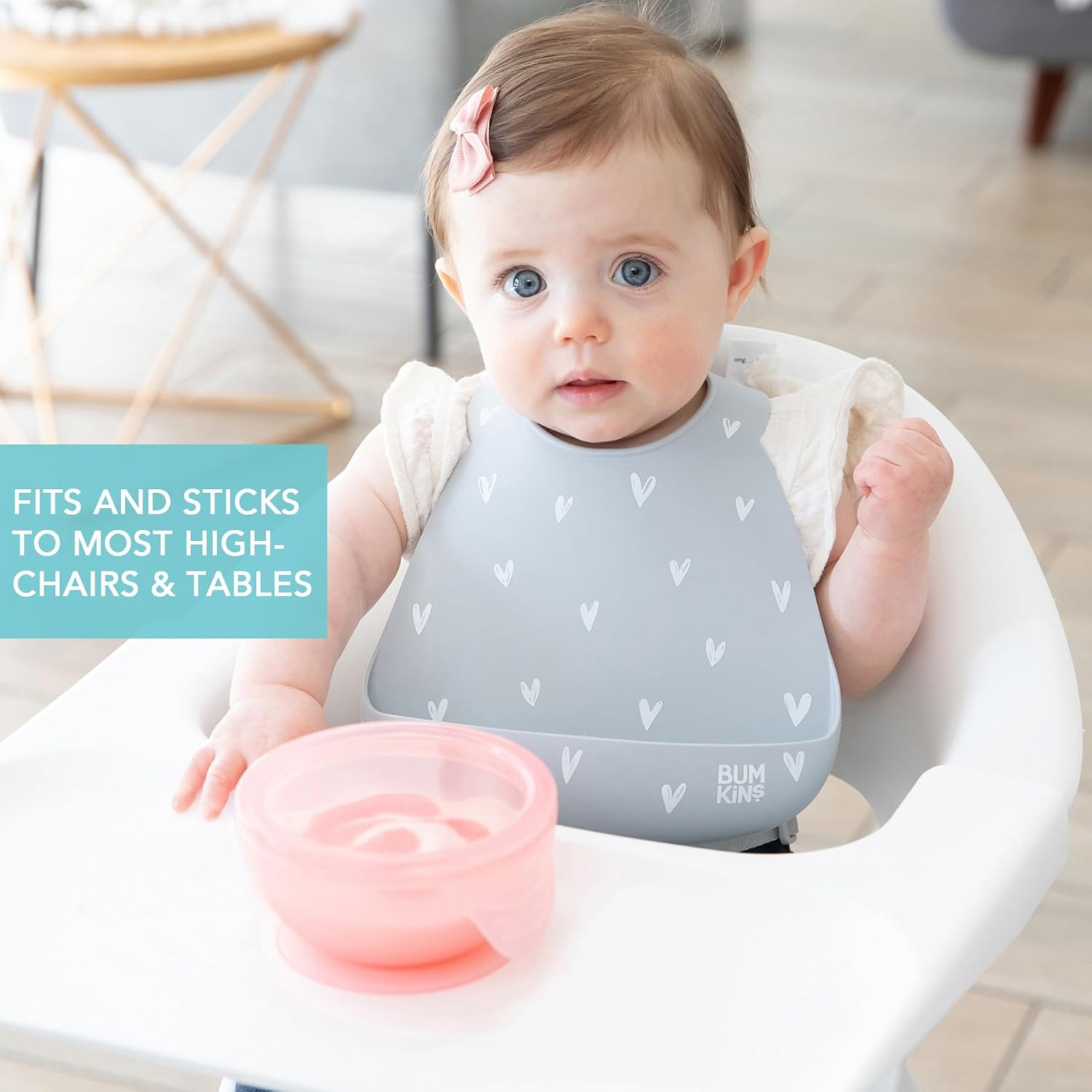 Bumkins Feeding Set with Suction, Includes Spoon and Lid, Training Essentials for Baby-Led Weaning, Toddler Self-Feeding, Babies Eating at 4 Mos Up, Pink Jelly image 3