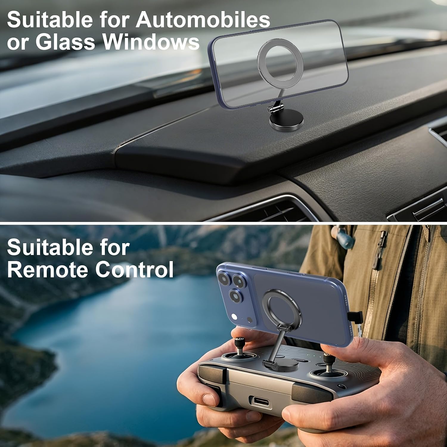 Magnetic Phone Holder for DJI RC-N1/N2/N3 Controller – Adjustable 360° Rotation Stand for Mini 4 Pro/Air 3S/Avata 2/Neo 2, Anti-Glare Foldable Design for Drone Accessories