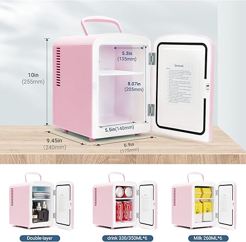Miniatura 9 de AstroAI Mini refrigerador convertidor de CA a CC, 4 litros6 latas