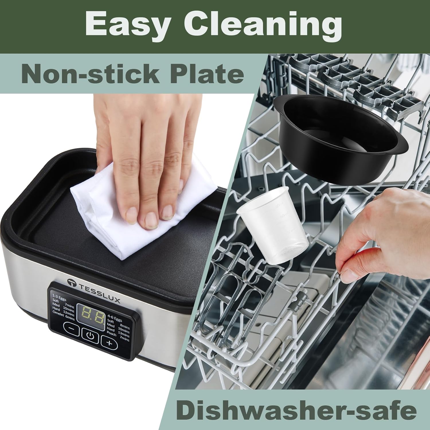 Electric Rapid Egg Cooker, 6 Egg Capacity for Hard Boiled Eggs, Poached Eggs, Scrambled Eggs, or Omelets Maker with Auto Shut Off