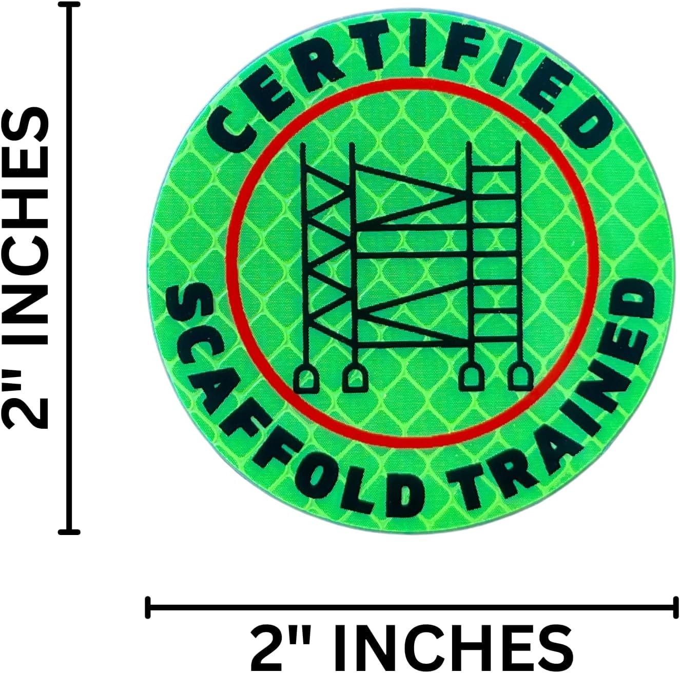 Certified Scaffold Trained Retro Reflective Hard Hat Safety Stickers 5 pk 2” Inch Waterproof Adhesive Very Sticky Book Construction Training