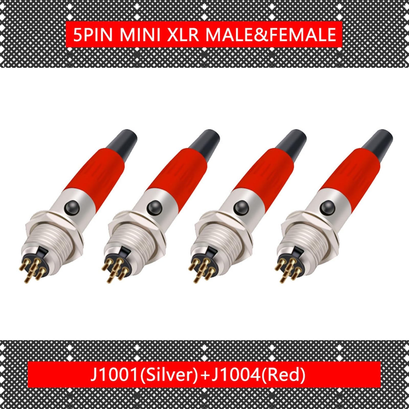 10 Sätze/los Mini XLR 3 4 5 6 Pin Buchse Stecker + Männlich Buchse Kleine XLR Audio Mikrofon MIC Adapter löten Draht Stecker (Color : 10xM 10xF 5P-02)