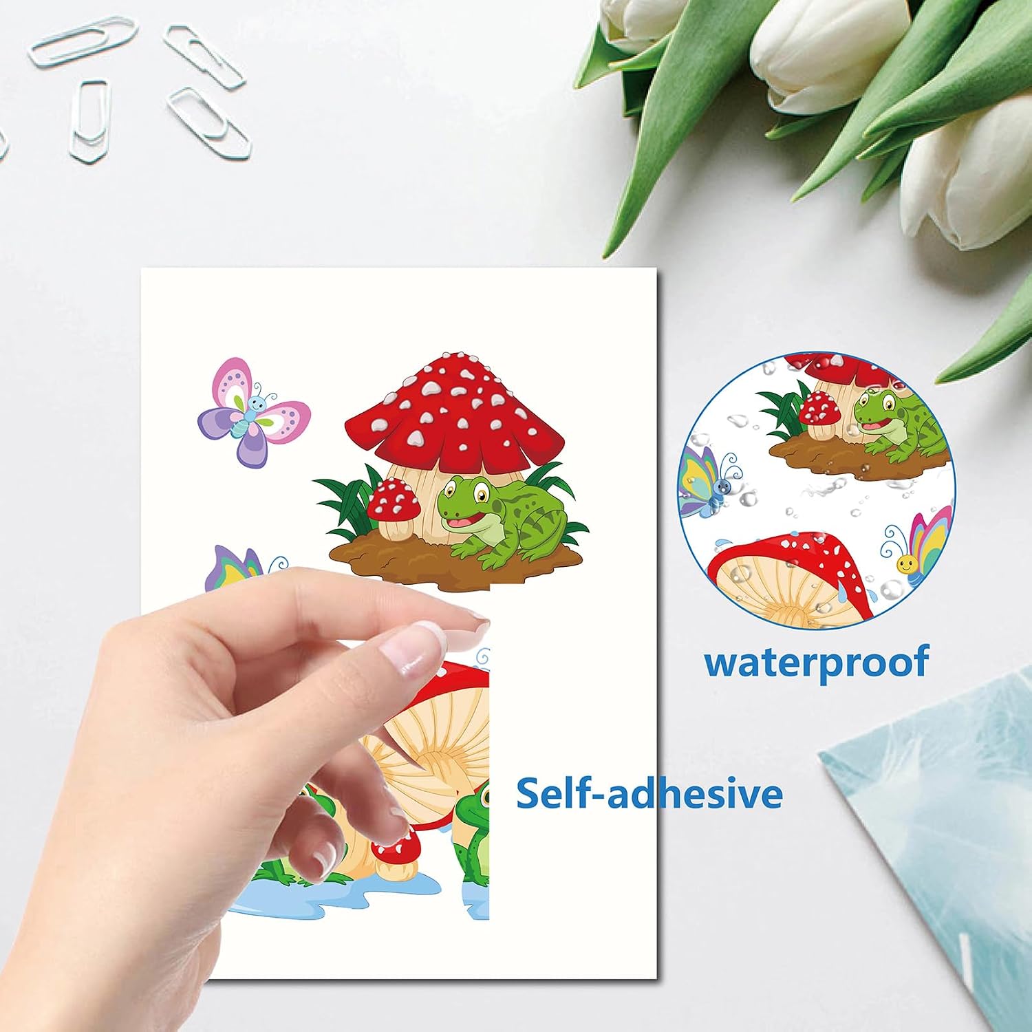 CRASPIRE 8 Sheets Frog Window Decals PVC Self Adhesive Summer Green Lutos Animal Wall Stickers Peel and Stick Waterproof Decor for Fridge Bedroom Living Room Kitchen Store Showcase Dorm Classroom - view 3