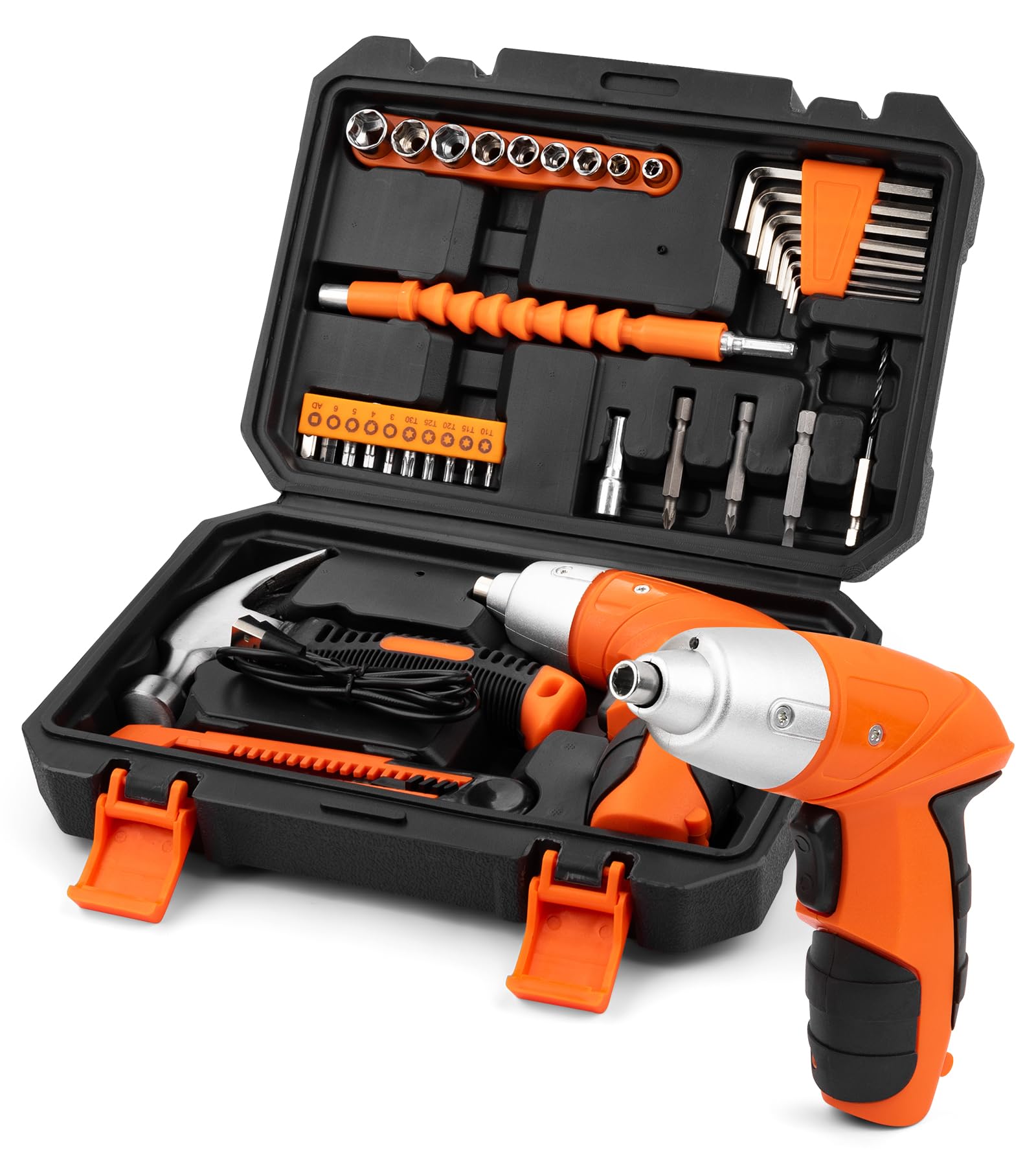 Electric Screwdriver 37pc Tool Set Cordless Rechargeable 3 6V Small Power Screwdriver Home Kit Set with Compact Hand