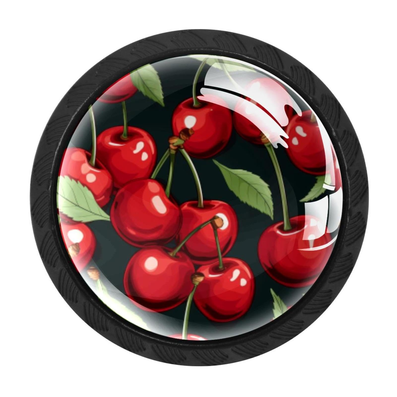 CHENZZZZ 4 Pieces Round Cabinet Knobs Rustic Dresser Knobs, Drawer Cupboard Wardrobe Cabinet Pulls Handles Hardware for Home Kitchen Furniture, Cherry