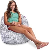 Vista 689 de Posh Creations Puf estructurado cómodo para jugar, leer y ver la televisión, Malibu Lounge, tela de lona para colorear, criaturas