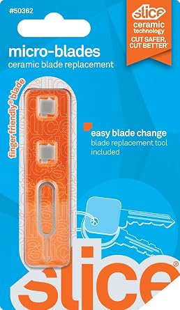 Slice Ceramic Replacement Micro Blades | Easy Blade Change | Lasts 11x Longer than Metal | Replacement Tool Included | 2 Pack