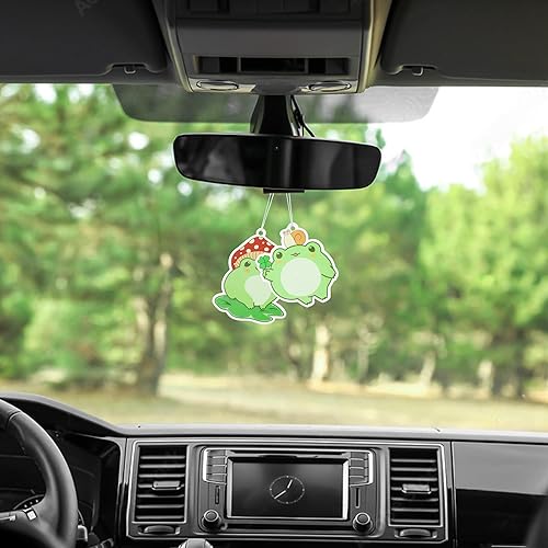 Miniatura 4 de Ambientador de coche de ranas de dibujos animados para niños y niñas, de larga duración, poco perfumado, divertido, accesorios de aire para espejo