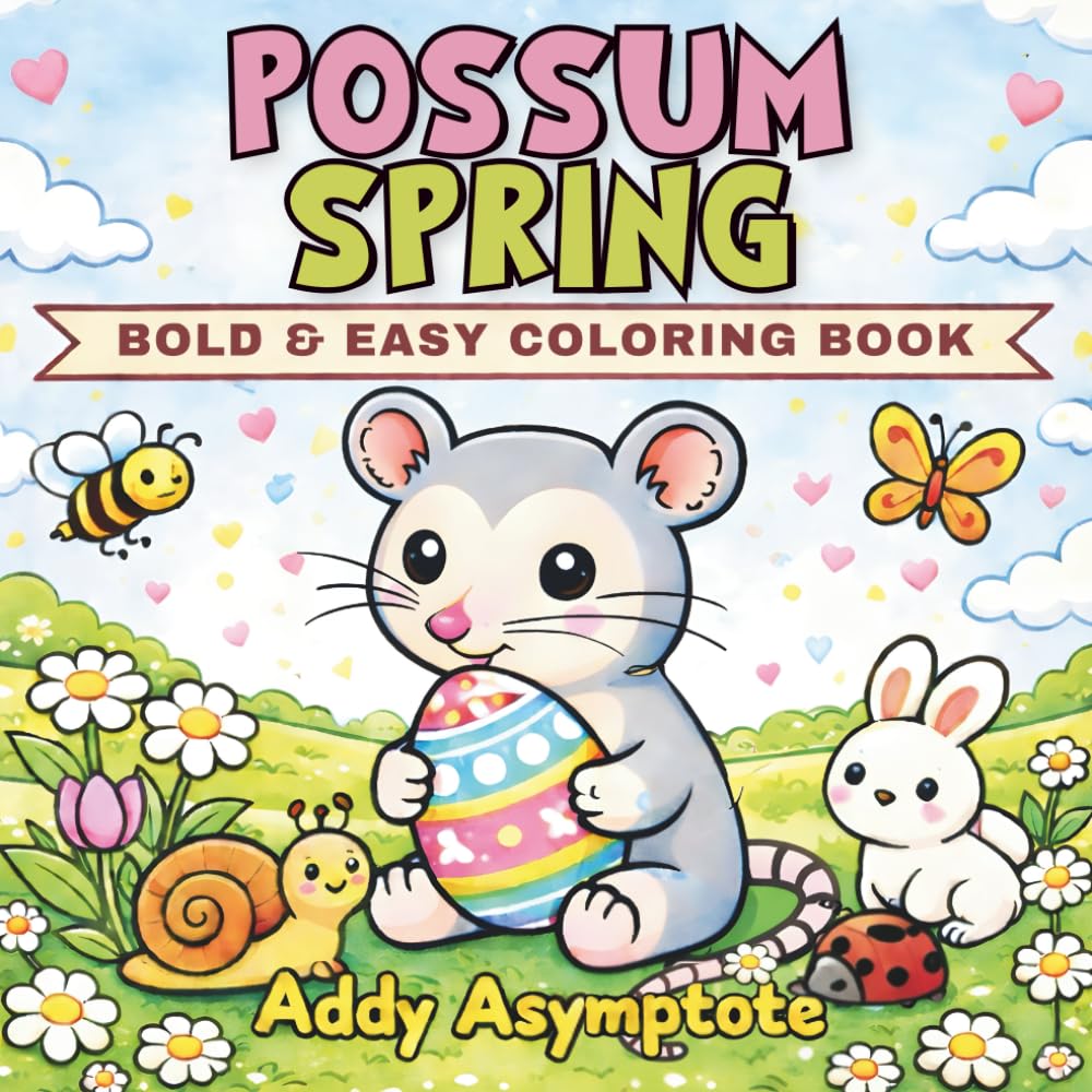 Possum Spring: Bold and Easy Coloring Book (Bold and Easy Spring Coloring Books)