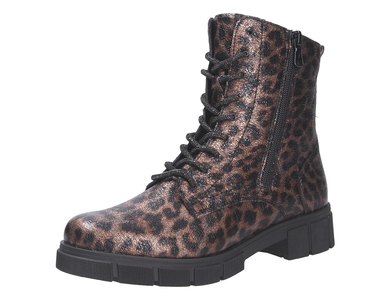 Remonte Women's D2S72 Metallic Lace-Up Boots, 42 EU, Metallic, 9 UK