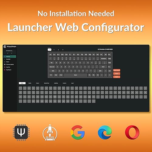 Miniatura 6 de Keychron K2 75% Layout QMK Teclado mecánico inalámbrico y con cable Interruptor súper marrón, marco de aluminio con retroiluminación RGB con teclas