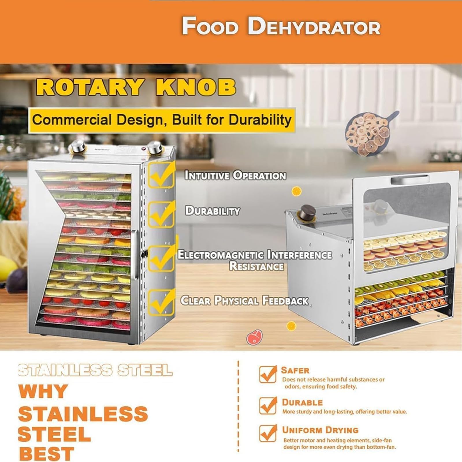 Liofilizador Eléctrico Con Temporizador De 12 Horas Y Control De Temperatura - Deshidratador De Alimentos De Acero Inoxidable Para Cecina, Frutas, Verduras Y Golosinas 18layer