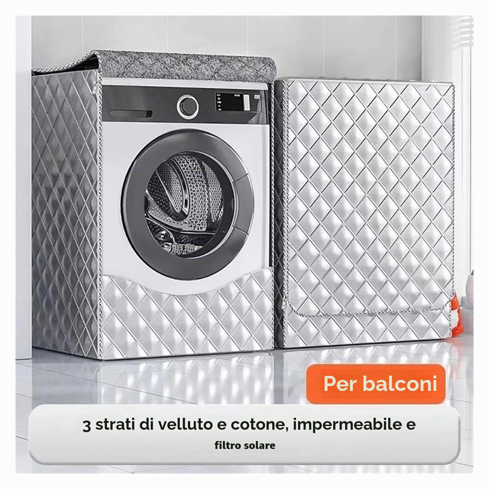 Copertura For Lavatrice/asciugatrice In Velluto E Ispessimento, Protezione Solare, Coperture Impermeabili For Isolamento Termico, Lavatrice(60x60x85cm)