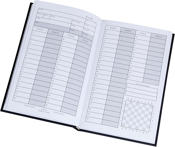 WE Games (12 Count) Chess Scorebook & Chess Notation Book - Black Hardcover Chess Books with 100 Pages, Ideal Chess Score Sheets for Clubs & Tournaments