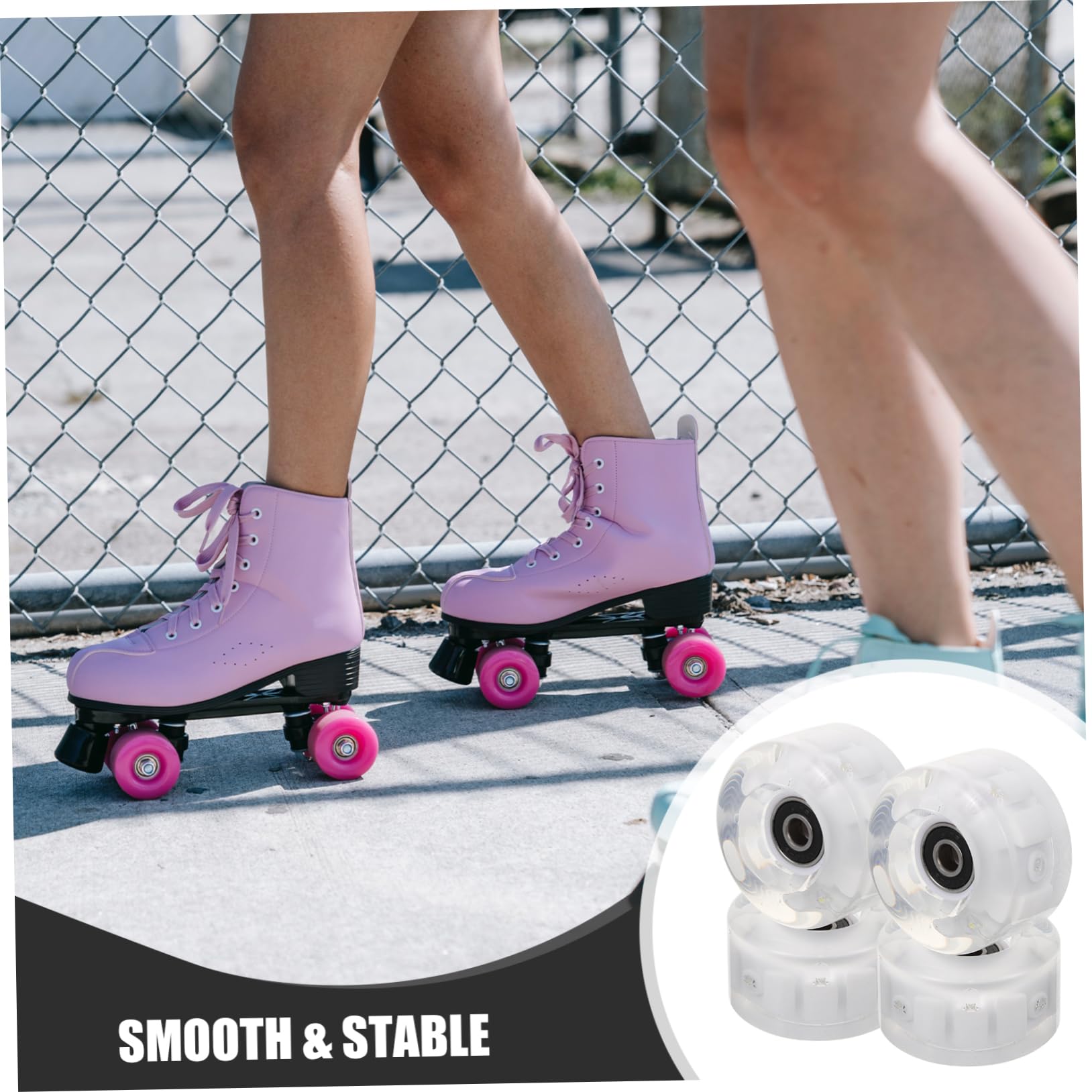 Ruedas Luminosas con Configuración de Dos para Patines 1 Juego de Pu