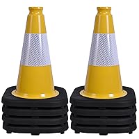 Vista 48 de OrangeStar Conos de tráfico de 12 pulgadas, paquete de 4 conos de seguridad azules con collares reflectantes, base resistente para práctica