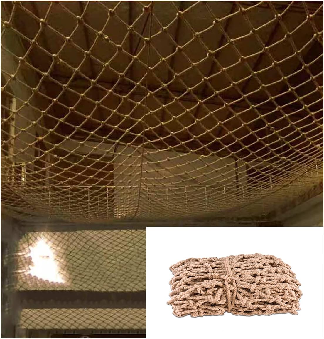 Child Safety Net,Durable Outdoor Balcony Banister Stairs Guard Protective Netting For Kids Baby Toys Petsclimbing Netclimbing Netrope Ladderhemp RopeAnti-fal(Size:2x2m(6.6x6.6ft),Color:Hemp rope net)