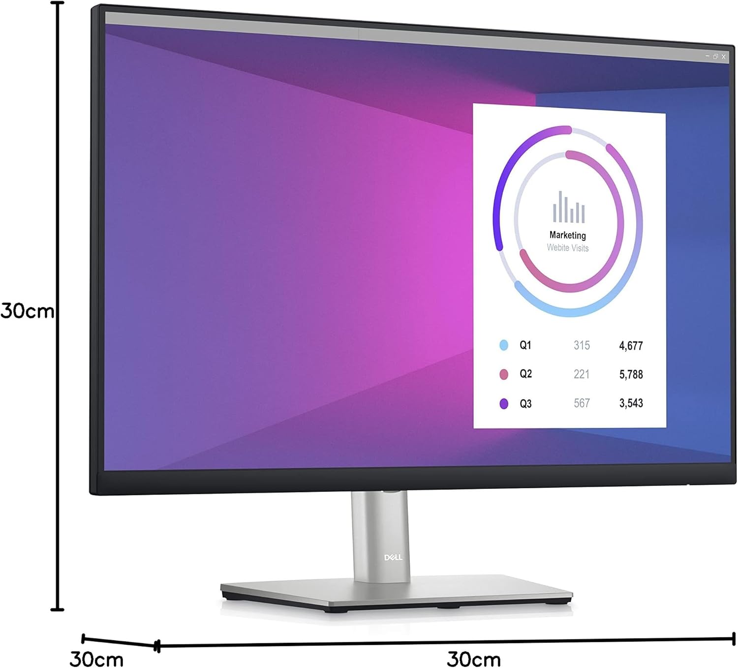 Dell P2423 24 Inch WUXGA (1920x1200) 16:10 Monitor, 60Hz, IPS, 5ms, 99% sRGB, DisplayPort, HDMI, DVI, VGA, 5x USB, 3 Year Warranty