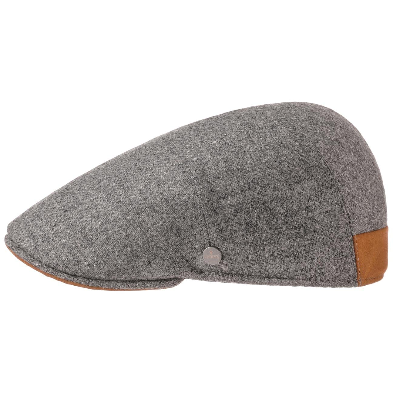Lierys Daniel Virgin Wool Flat Cap Women/Men Grey-Mottled 7 5/8