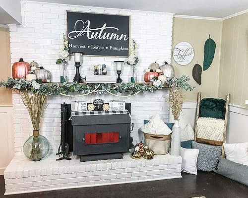 Miniatura 3 de Fall Home Decor Extra Large Farmhouse Style Sign- Perfect for Focal Point or Fireplace Mantel- Autumn Leaves Harvest Pumpkin