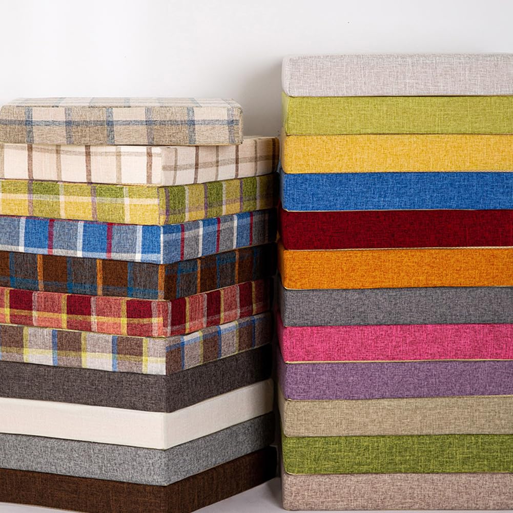 Cuscino spesso per sedia in schiuma ad alta densità, 55 x 55 x 8 cm, comodi cuscini quadrati per uso interno/esterno, ideale per finestre a bovindo, disponibile in opzioni di spessore 3/5/8 cm
