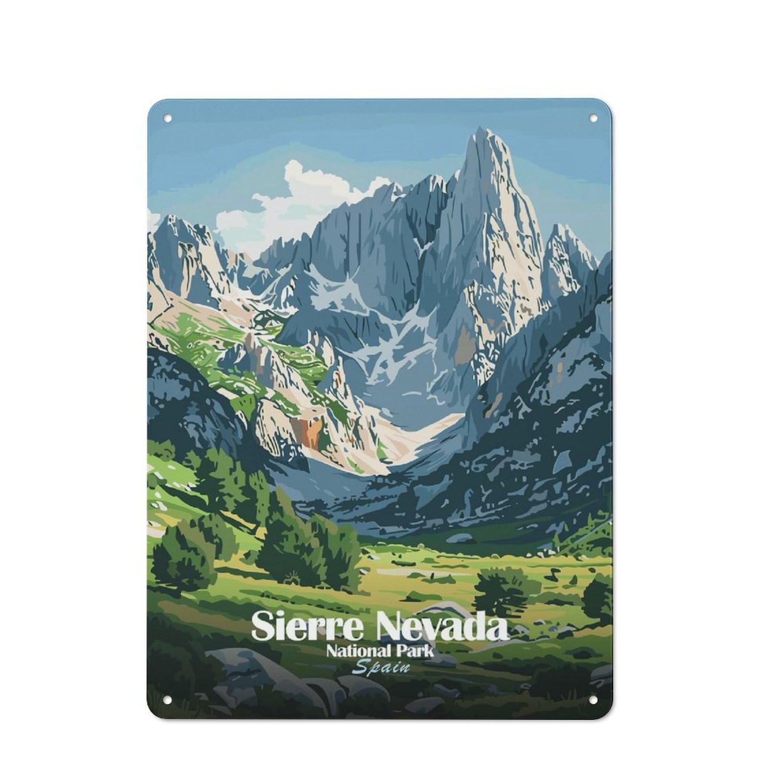 Junmoney Sierra Nevada National Park Spain Metal Wall Sign 40X30cm, Rustic Classic Pub Decor For Cafe, Pub, Workshop Or Home Bar