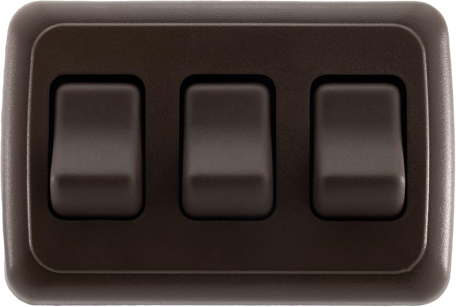 Triple SPST On-Off Switch with Bezel, 12-Volt, for RV, Trailer, Camper (Brown)