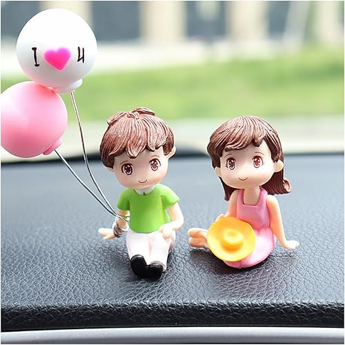 Miniatura 8 de Lindas Decoraciones de Pareja para Tablero de Automóvil, Preciosas Figuras de Dibujos Animados de Pareja Besándose, Adorno de Automóvil, Material de