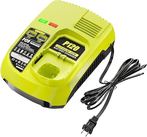Cargador de repuesto para cargador de batería Ryobi de 18 V P117 (con 2 puertos USB), compatible con batería Ryobi de 12 V-18 V One+ batería de