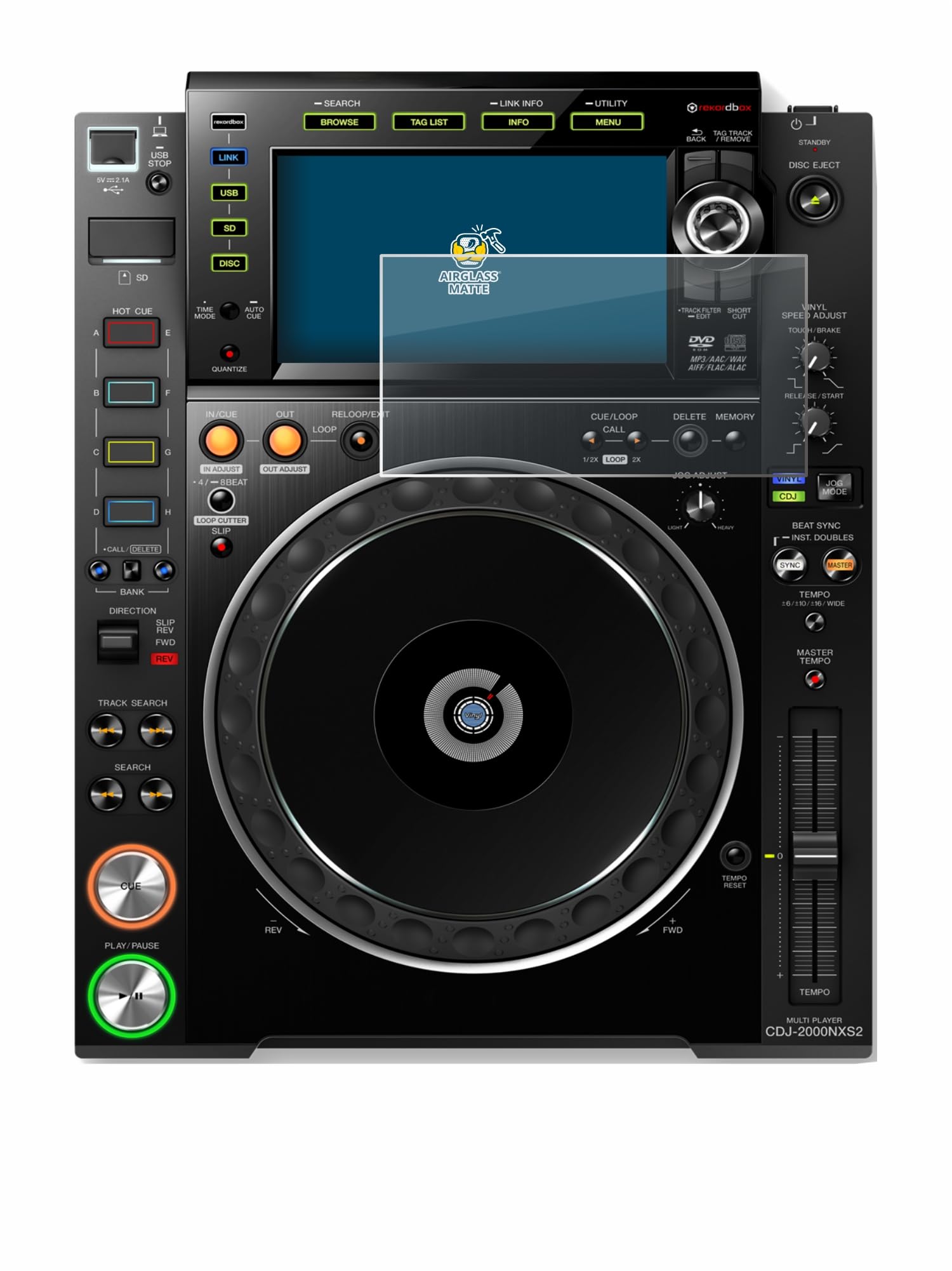 brotect Anti-Glare Glass Screen Protector Matte Compatible with Pioneer CDJ-2000NXS2 - Anti-Scratch 9H Protection Film