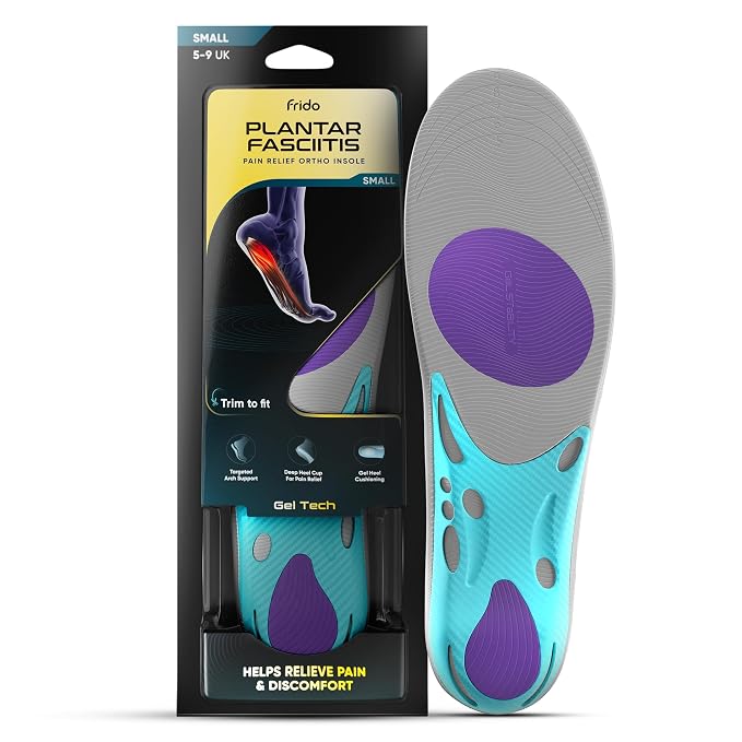 Frido Plantar Fasciitis Pain Relief Ortho Insoles Orthopedic Arch Support Insoles For Men & Women Trim-to-fit For Foot Pain, Heel Pain, Standing & Walking Comfort, XS (3-5UK)