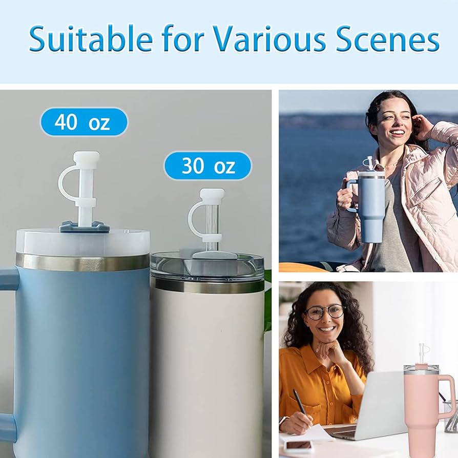 4 Stück Silikon Strohhalm Abdeckungen Für Stanley Cup - Staubdichtes Zubehör