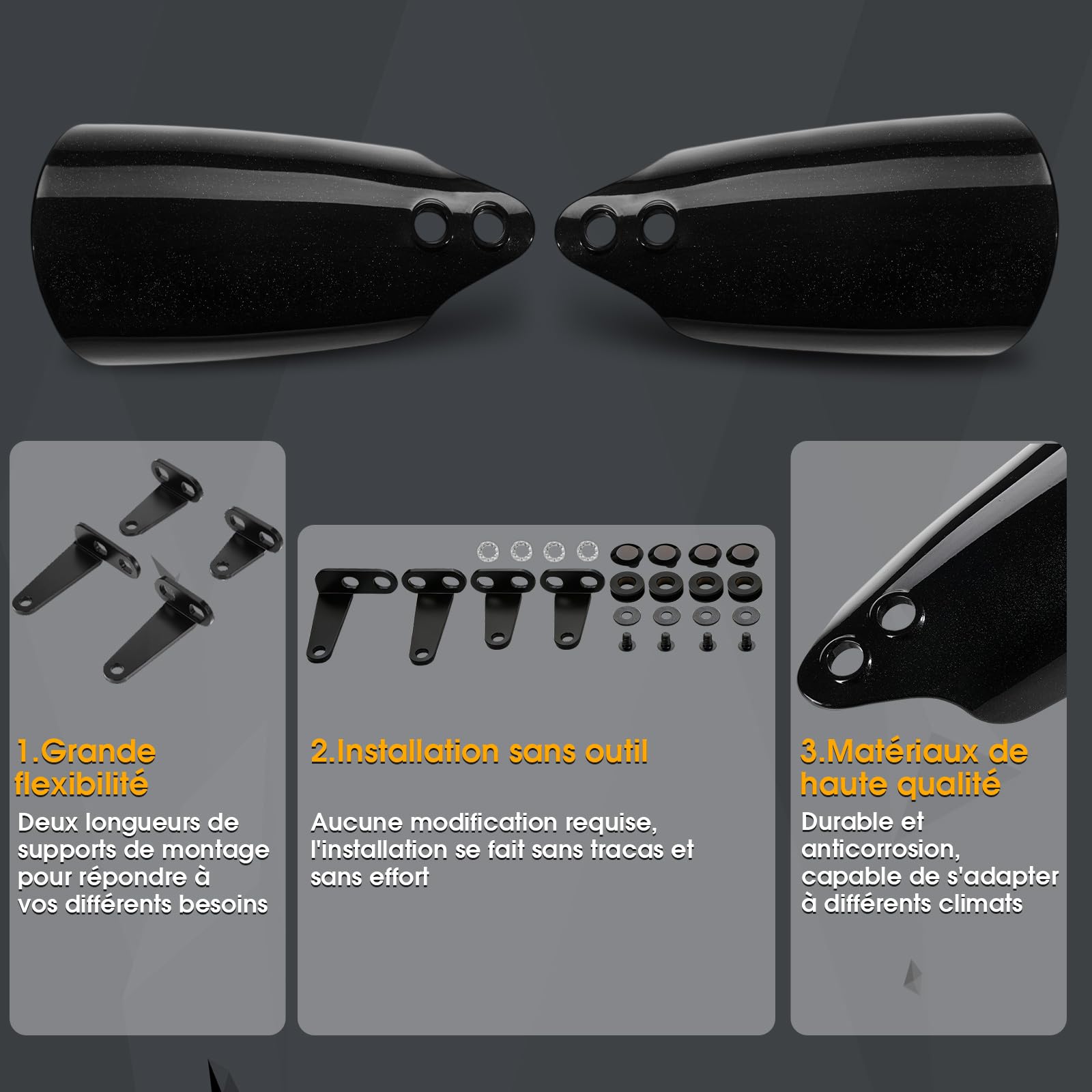 Protège Mains Moto pour Harley Davidson Touring Road Glide Electra Noir