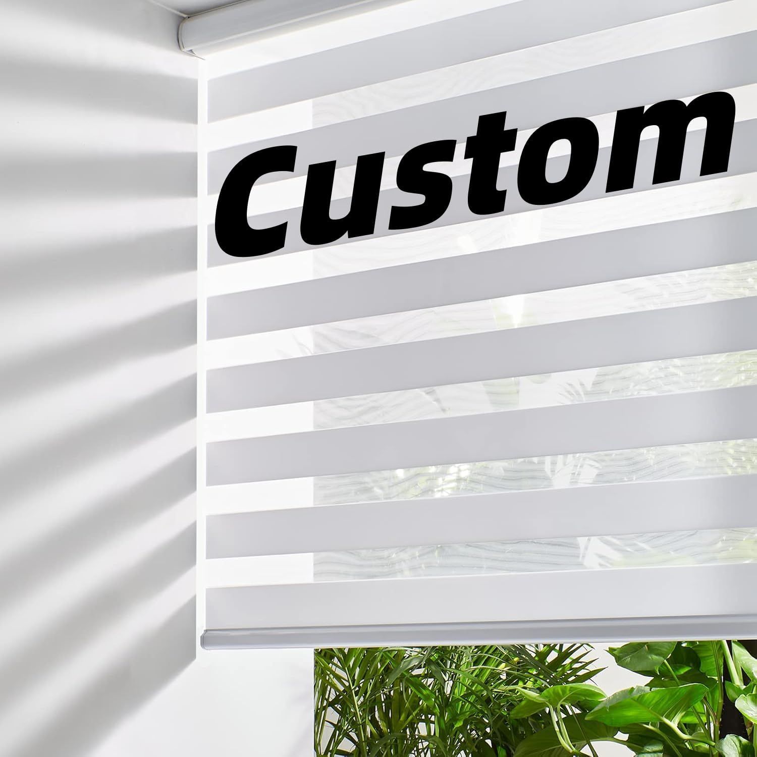 Custom Size Roller Window Shades, Bespoke Cordless Zebra Blinds, Made to Order Dual Layer Light Control for Day and Night, Tailored Light Filtering Window Sheer Shades for Home