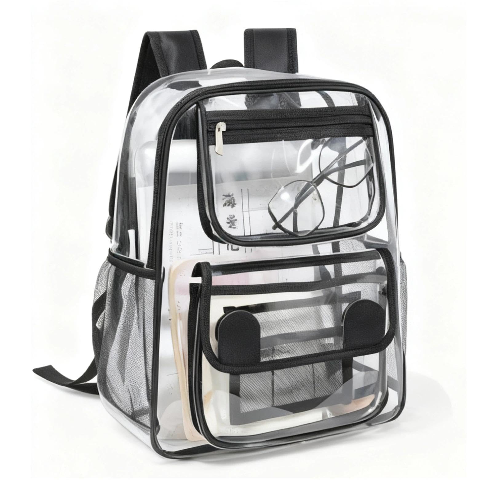 Zaino Trasparente Grande in PVC Impermeabile Plastica Scuola Borsa Robusto Durevole Casual Bag Zainetto Borsa Libro per Scuola Palestra Lavoro Viaggio Stadio Uomo Donna