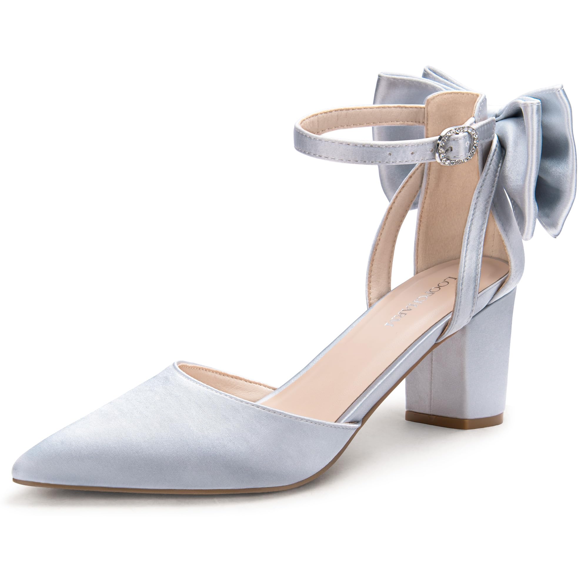 Womens Closed Pointed Toe Heels with Bow