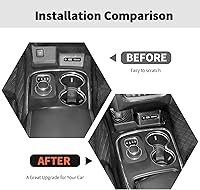 Vista 2 de RT-TCZ Marco de cubierta de fibra de carbono para consola central de palanca de cambios, accesorios de decoración interior compatibles con Dodge