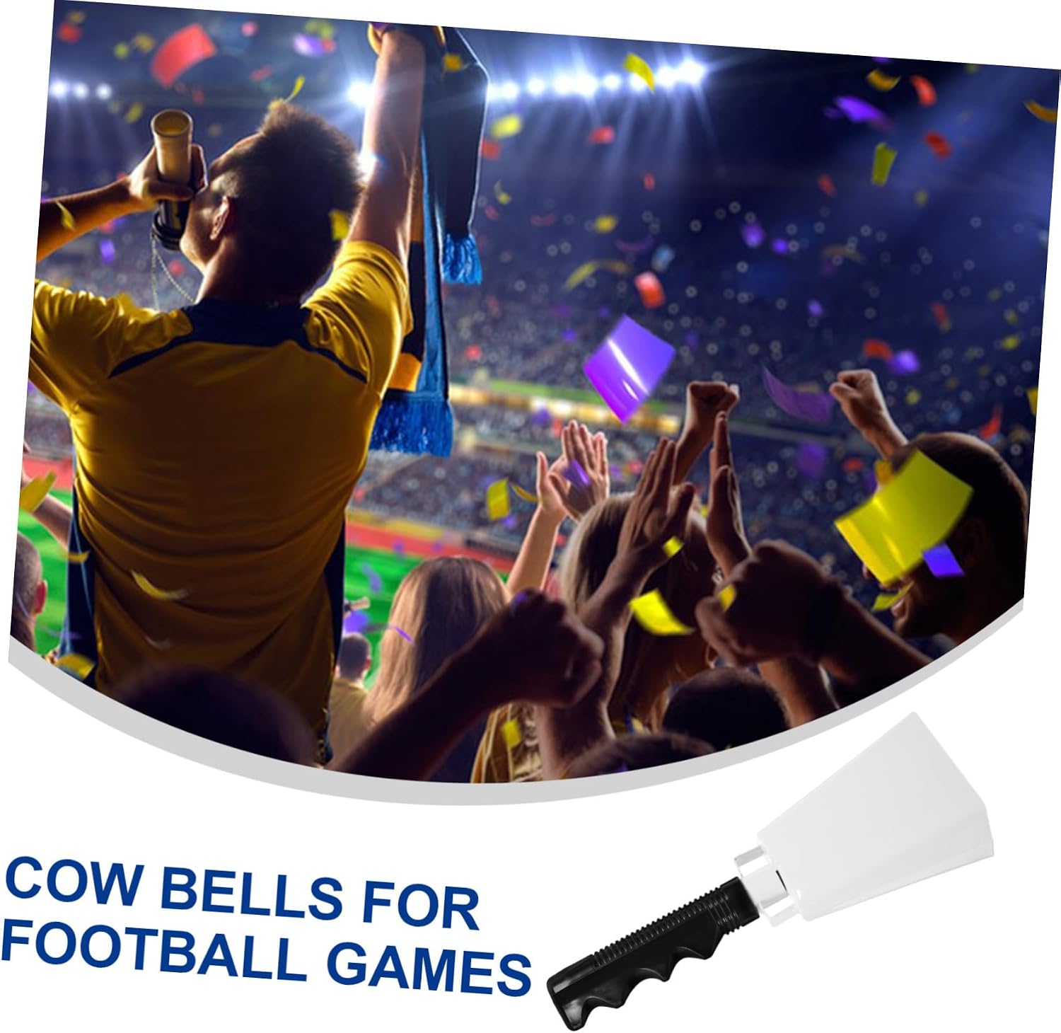 3sets Cow Bells for Football Games Hand Bells Echo for Weddings and Concerts 2pcs*3